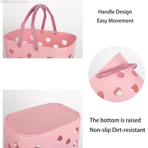 Portable Shower Caddy Tote Plastic Storage Basket with Handle Box Organizer Bin for Bathroom, Pantry, Kitchen, College Dorm, Garage - PinkDD18StyleGirlShop