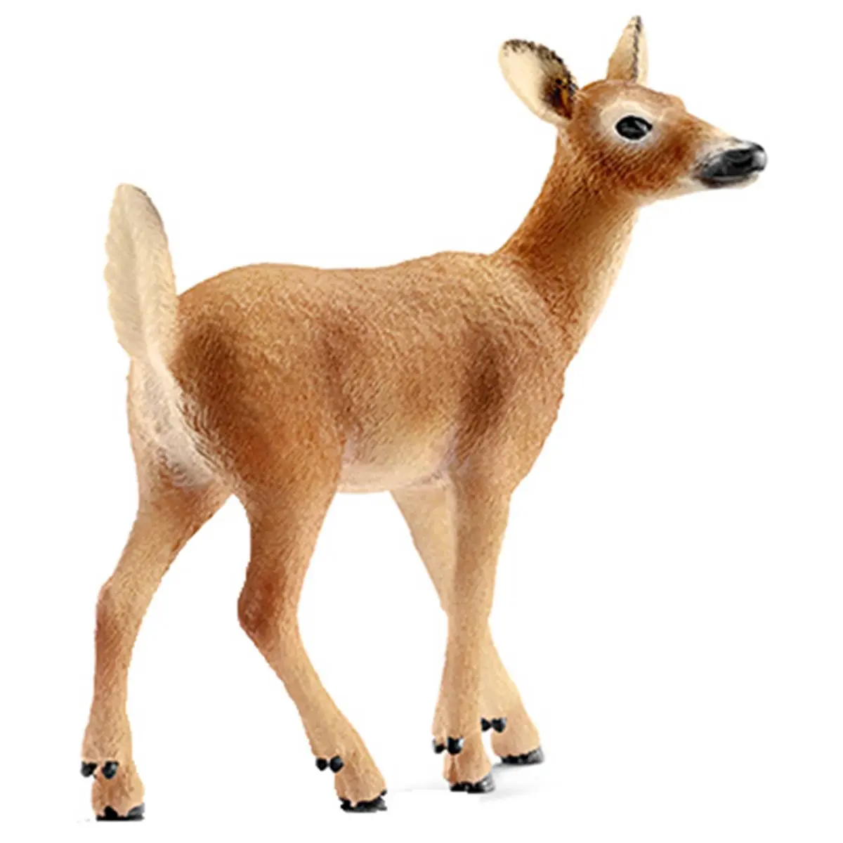 Schleich 14710 Brown & White-Tailed Doe Animal Figurine, Hand Painted High-Quality Vinyl Plastic Small Pet Supply Toy, Realistic Scale, Ages 3 & Up
