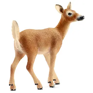 Schleich 14710 Tailed Doe Figurine, Brown & White
