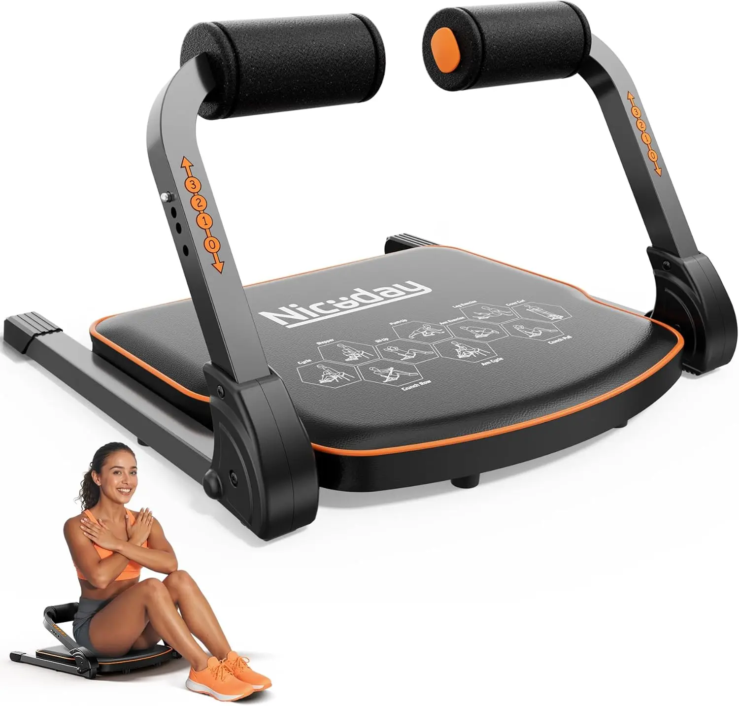 Ab Workout Equipment, Ab Machine for  Workout, Ab Trainer Machine for Home, Ab Crunch Machine for Home Exercise, Sit Up Machine with Resistance Bands and 330 LBS Weight Capacity