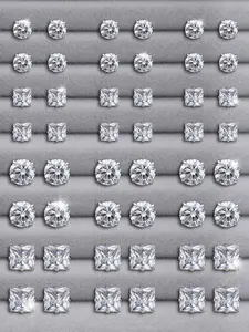 24/36 Pairs Unisex Ear Studs, Elegant Geometric Heart Design, Artificial Zircon, All-Season Jewelry, Perfect for Gifts