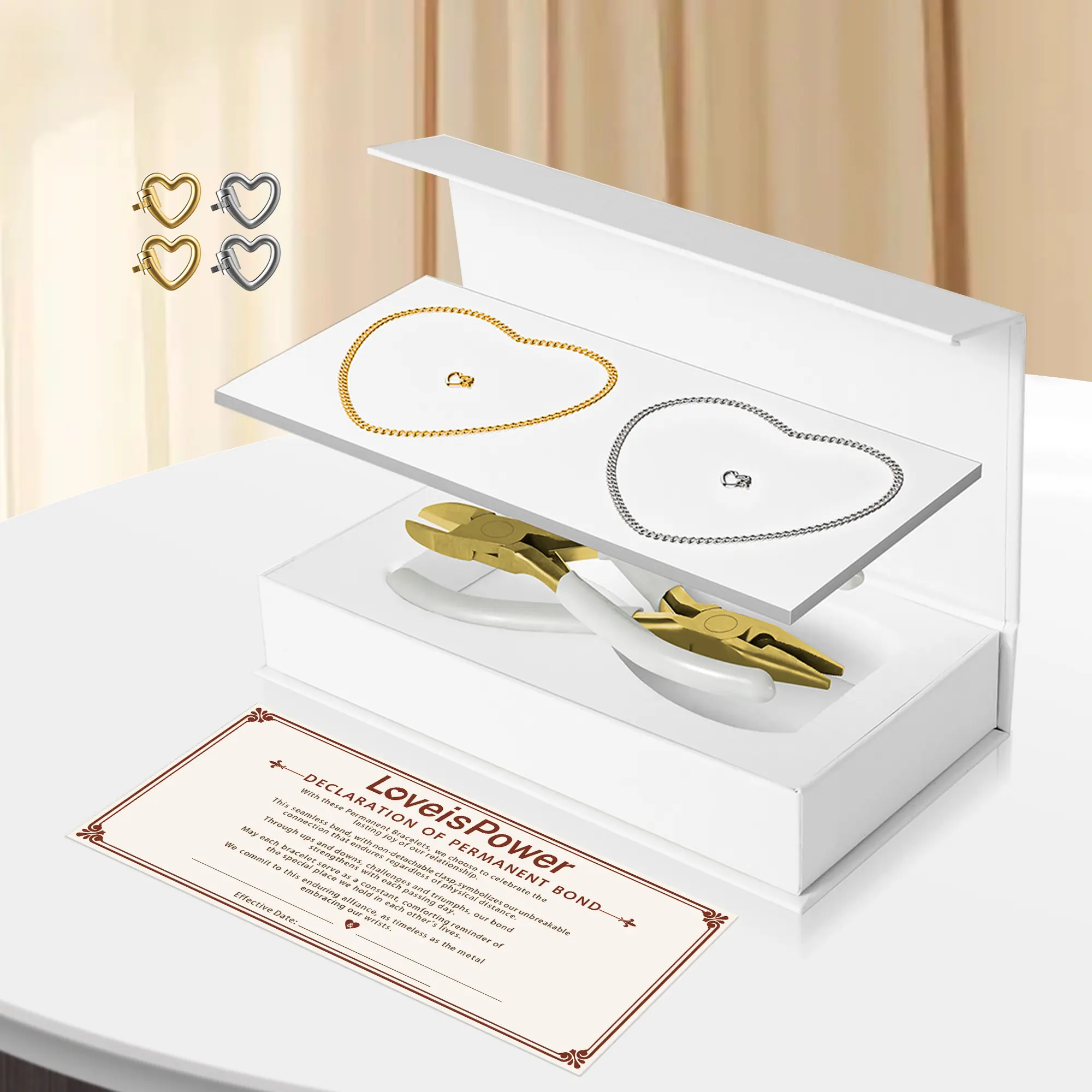 Unisex Permanent Matching Heart Lock Bracelet Set - Stylish Costume Jewelry, Couple Gifts, Ideal for Anniversary Occasions, Matching Bracelet