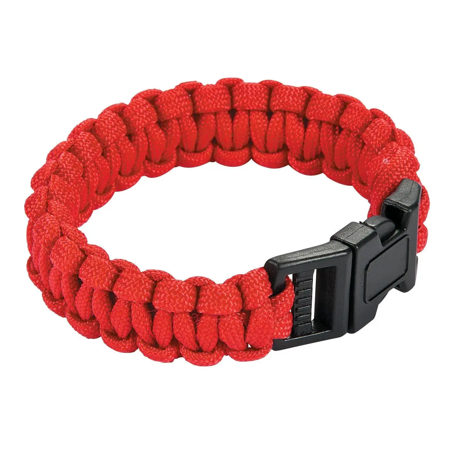 Fashion Paracord Bracelets - Large Red, 6-Pc Set, Affordable Casual Accessory for Adults (8 1/2") & Children (7 1/2")