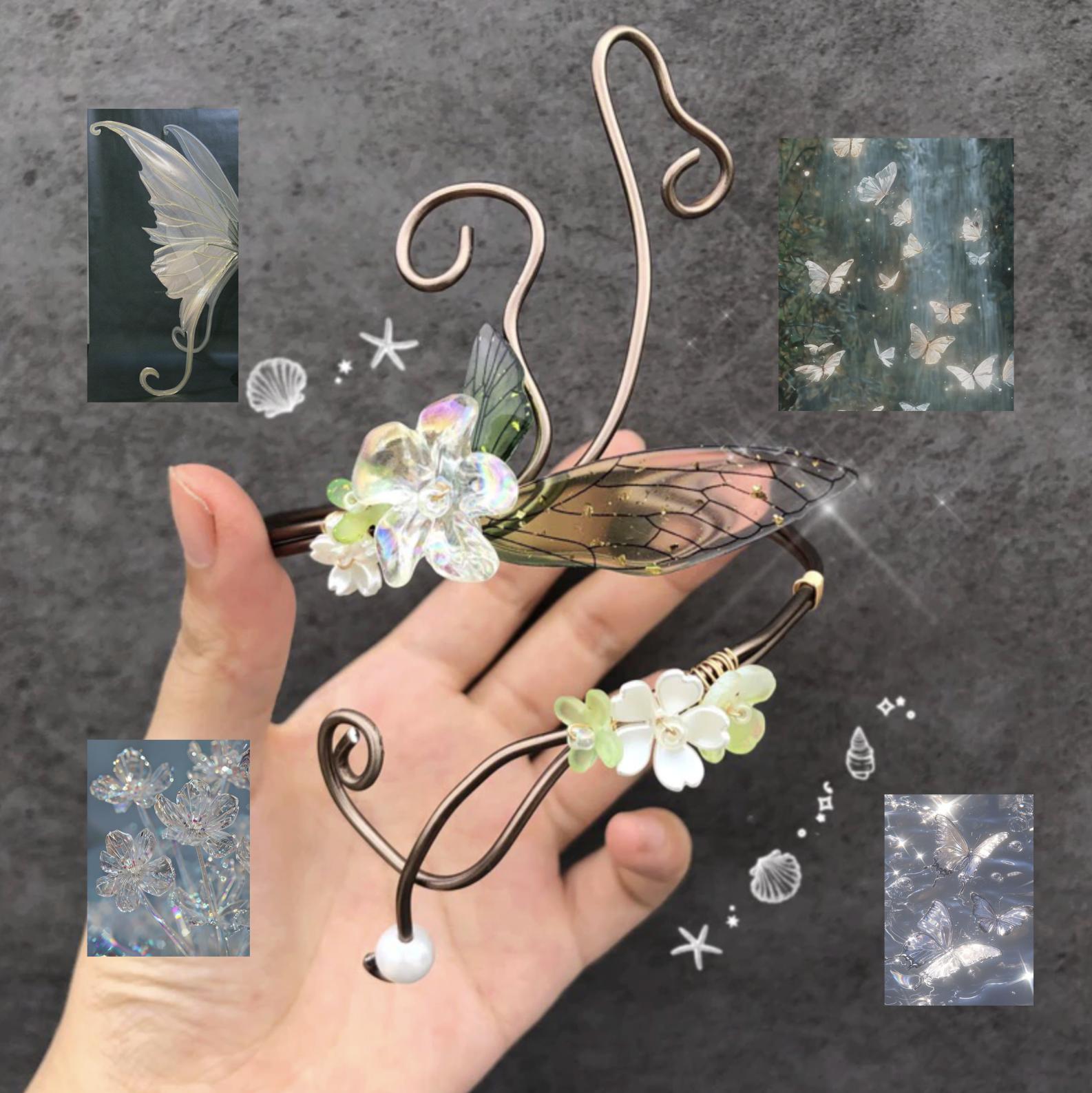 Asthetic Dreamy Tinker Flower Arm Cuff  Soft Girl Handmade Summer Aesthetic Jewelry