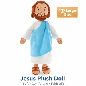 VINTAGE Grain 13” Jesus Plush Doll – Soft Christian Stuffed Animal Toy, Religious Faith Plush, Easter & Baptism Gift for Kids, Sunday School & Prayer Gift