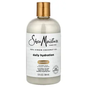SheaMoisture 100% Virgin Coconut Oil, Daily Hydration Shampoo, For All Hair Types, 13 fl oz (384 ml)