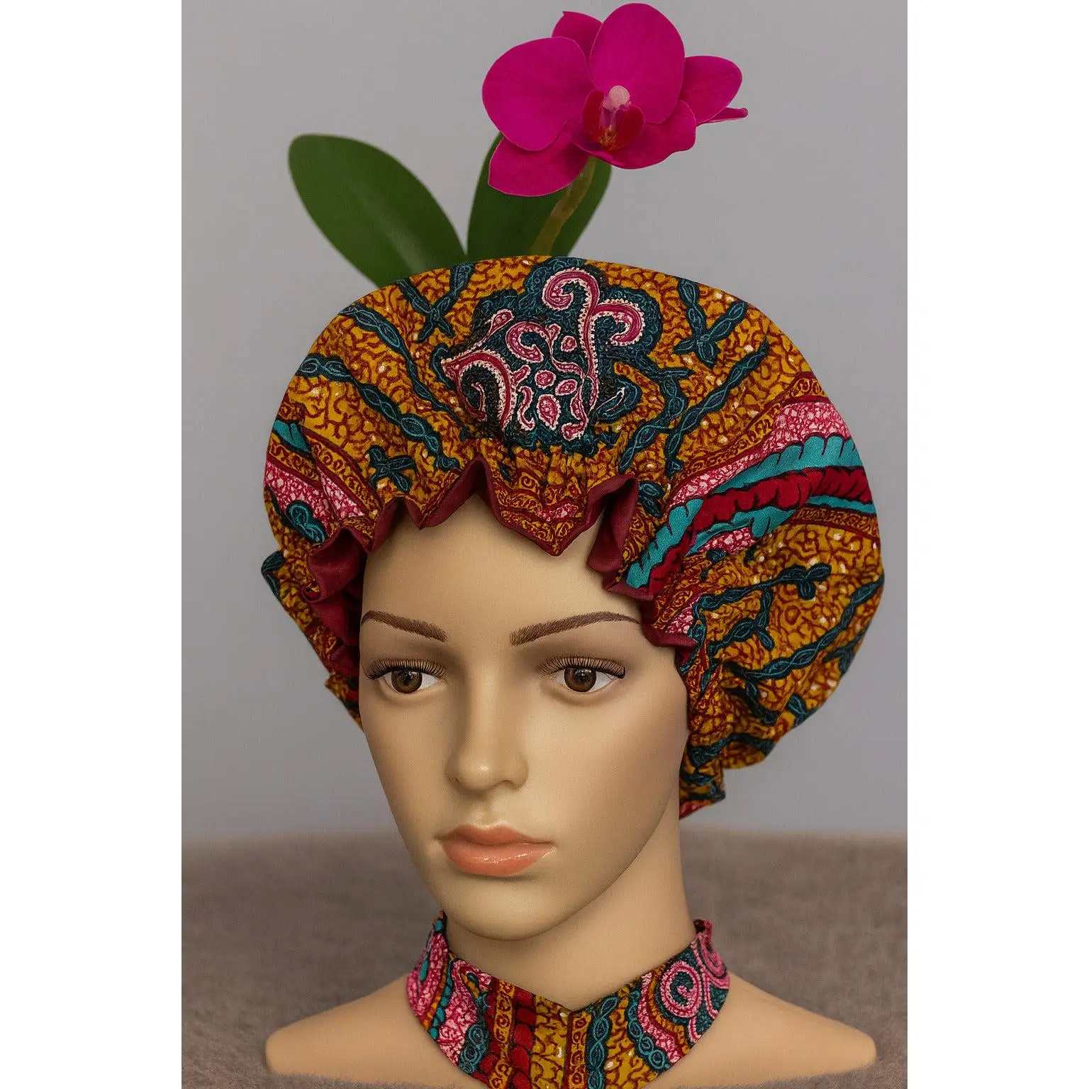 Multicolor Ankara Satin Bonnet