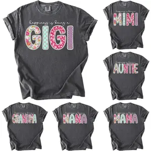 Custom Comfort Colors Grandma Shirt, Personalized Floral happiness is being a Mama T-Shirt, Nana Honey Mimi Gigi Auntie Grammy Lolli Shirt - SoftHype Apparel