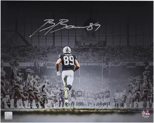 Brock Bowers Las Vegas Raiders Autographed 16" x 20" Running on Field Entrance Spotlight Photograph - Fanatics Authentic Certified