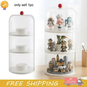 360-degree 3-layer transparent display cabinet with cover Transparent display cabinet collection, doll and figure, figurine display blind box