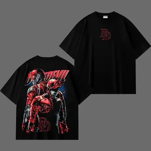 Daredevil V2 Vintage Graphic T-Shirt, Devil of Hell’s Kitchen Superhero Tee, Street Vigilante Comic Hero Shirt, Daredevil Mask Print Graphic Tee, Retro Comic Style T-Shirt, Oversized Cotton Streetwear, Comic Fan Gift, Superhero Graphic Tee for Fans
