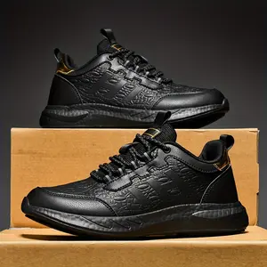 Men's All-Weather Low-Top Sneakers - Lace-up Ankle Height - Stable Arch Support and Cushioning EVA/Rubber Sole - All-Terrain Grip for Gym, Running, Work, Hiking - Available in Multiple Colors (Black/Gray/Tan) - Lightweight Casual Sneakers for All Seasons