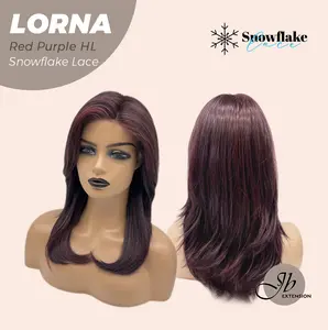 JBEXTENSION 18 Inches Blonde Curly Pre-Cut Snowflake Lace Frontlace Glueless Wig LORNA SNOWFLAKE【PERMATEASE】【BENDY EAR TABS】