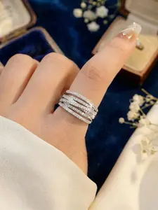 Unisex Hip-Hop Style Ring, Vintage Geometric Design, Multi-Layered Wraparound Band, Unique Irregular Shape, Fashionable Jewelry