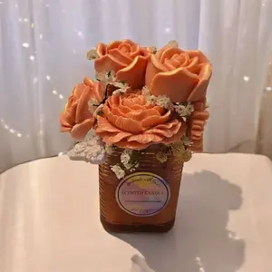Handmade Decorative Candles - Floral Design with Unique Shapes and Textures, Ideal for Freshening Spaces - Freshener, Ornaments decor