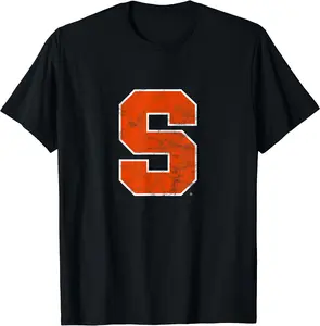 Syracuse University Orange Primary Logo Distressed T-Shirt, Gift Shirt, Cotton, Crewneck, Size S-3XL