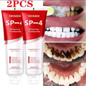 YAYASHI SP4 Probiotics Teeth Whitening,Helps Remove Surface Stains,Whitens Teeth,Deep Cleaning Care,Strengthens Tooth Enamel,Protects Against Cavities healthy toothpaste pasta dental oral health natural oral bacteria Cleansing Essence Toothbrush Cleanser