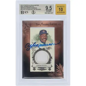 Andre Dawson Chicago Cubs Autographed 2016 Topps Allen & Ginter Mini Frame GU Relic #MFR-AD Beckett Fanatics Witnessed Authenticated 9.5/10 Card - Fanatics Authentic Certified