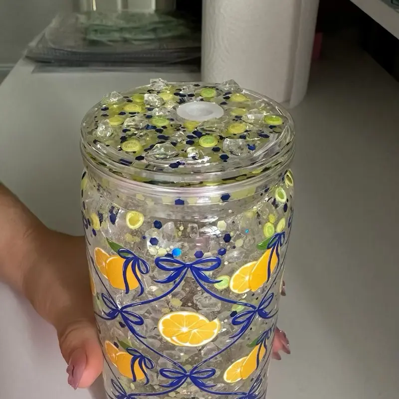Summer Lemon SnowGlobe Drinkware Tumbler