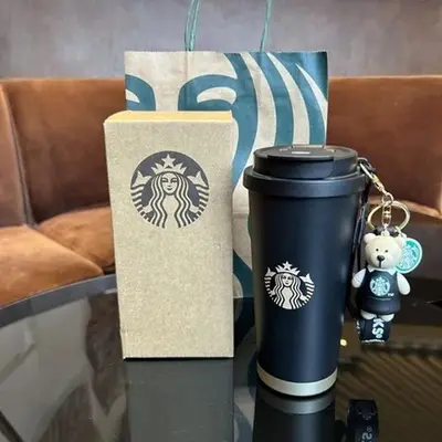 Starbucks Korea Black Tumbler ステンレススチール 韓国スタバ