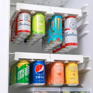 2PCS Fridge Hanging Storage Rack, Soda Can Organizer Holder, Space Saving Refrigerator Shelf, Beverage Can Storage for Coke, Beer and Drinks
