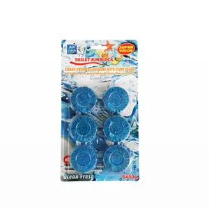 6-Pack Toilet Bowl Cleaner Tablets | Long-Lasting Automatic Cleaning—Blue Deodorizing Tablets, Easy to Use! Keeps Toilet Fresh & Clean, No Scrubbing Needed | Must-Have Bathroom Essential!