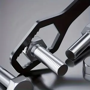 Adjustable Wrench Self-Tightening Dual-End Torx Wrench 3-17mm Car Repair Tool Portable Handle 5mm Thick Durable Black