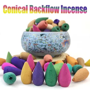 100/200/300pcs Mixed Color Inverted Incense Cones, Waterfall Smoke Effect, Yoga Meditation Bathroom Relaxation, Calming Home Fragrance, Long Lasting Fragrance