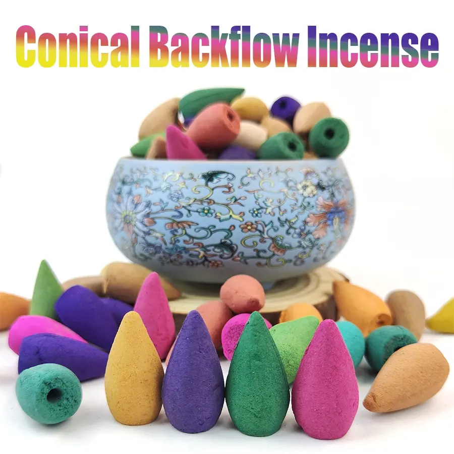 100/200/300pcs Mixed Color Scented Inverted Incense Cones, Waterfall Smoke Effect, Yoga Meditation Bathroom Relaxation, Calming Home Fragrance Products, Long Lasting Fragrance
