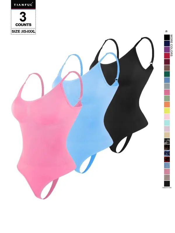 TIANFUC Women's Seamless Shapewear Bodysuit, Tummy Control Thong Panties, Casual Y-Type Underwear, All-Season Comfortable Fit 3