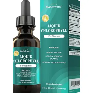 BioSchwartz Liquid Chlorophyll for Women - with Copper for Immune Support, Skin Health and Internal Deodorizer - Liquid Chlorophyll Supplement Drops for Women - Third Party Tested, 118 Servings