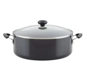 Farberware Easy Clean 8 Quart Aluminum Nonstick Stockpot, Black