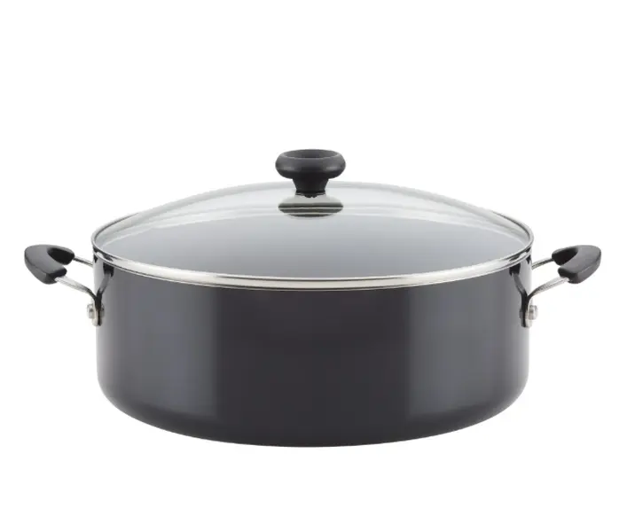 Farberware Easy Clean 8 Quart Aluminum Nonstick Stockpot, Black