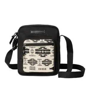 Crossbody Bags For Women Small Travel Purse Adjustable Strap Lightweight Shoulder Bag With Handbag Black Aztec Pattern