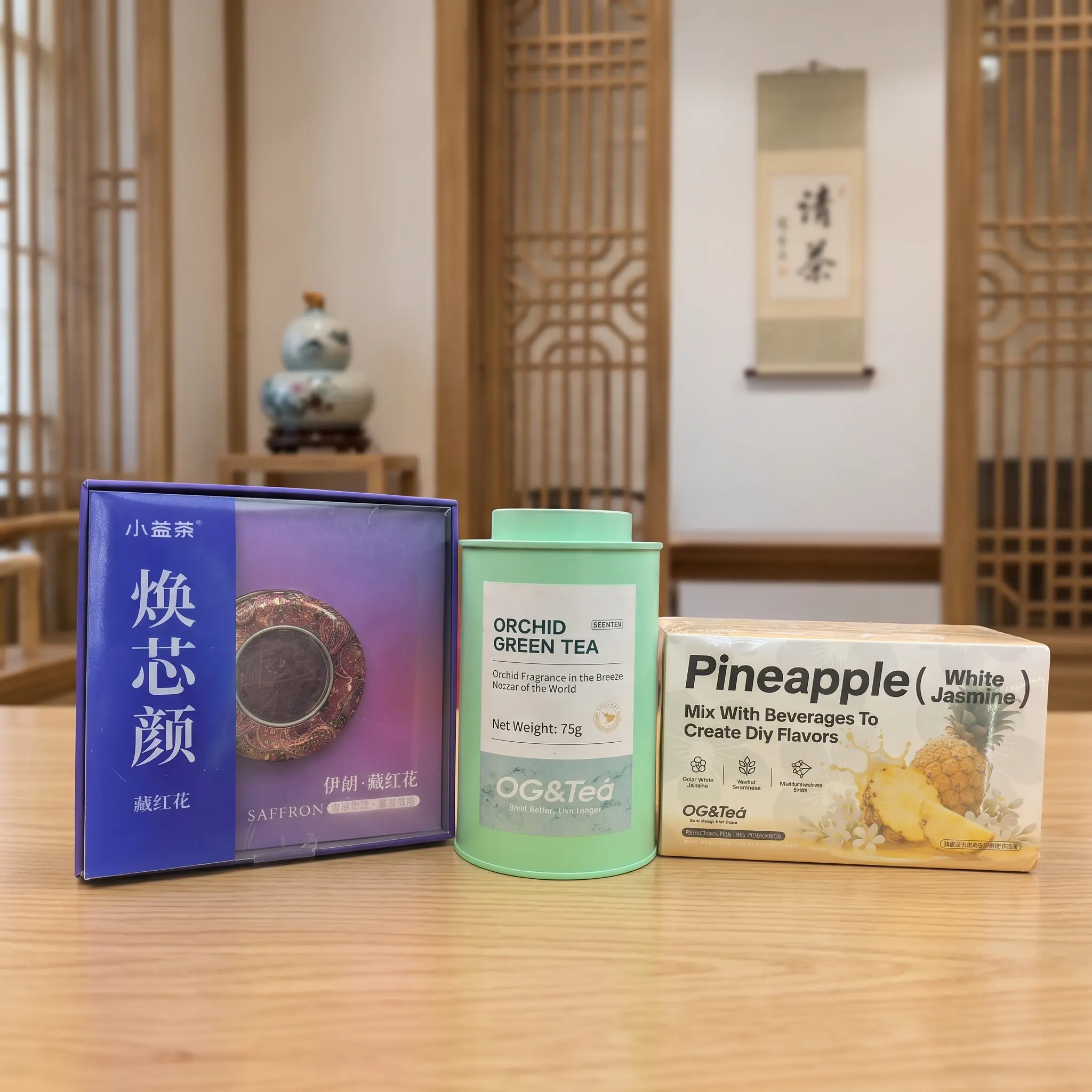 Jacob's Tea Recipe 1 Carton Saffron Heart Tea + 1 Carton Pineapple White Jasmine Tea +1 Carton Orchid Princess Tea