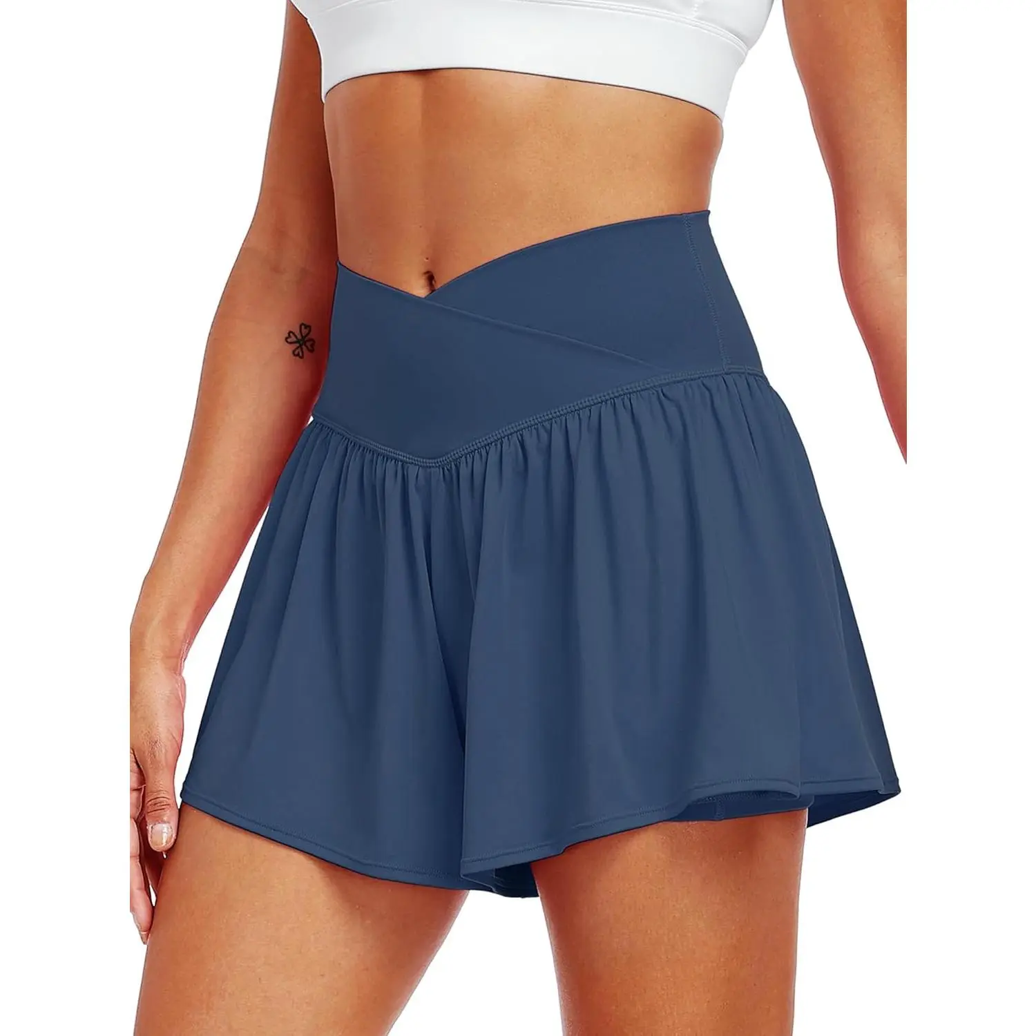 Multi-way Wear Womens CADMUS Athletic Shorts for Women 2 in 1 Flowy Running Spandex Butterfly Workout Tennis Skorts