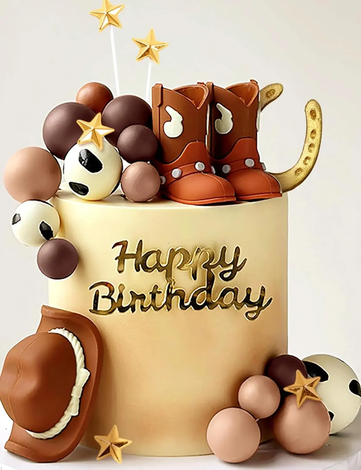 Cowboy Rodeo Cake Topper Cowboy Western Cake Decorations Cowboy Hat Birthday Cupcake Topper Cowgirl Boots Cow Balls Cake Topper Cake Decorating Supplies Ornaments