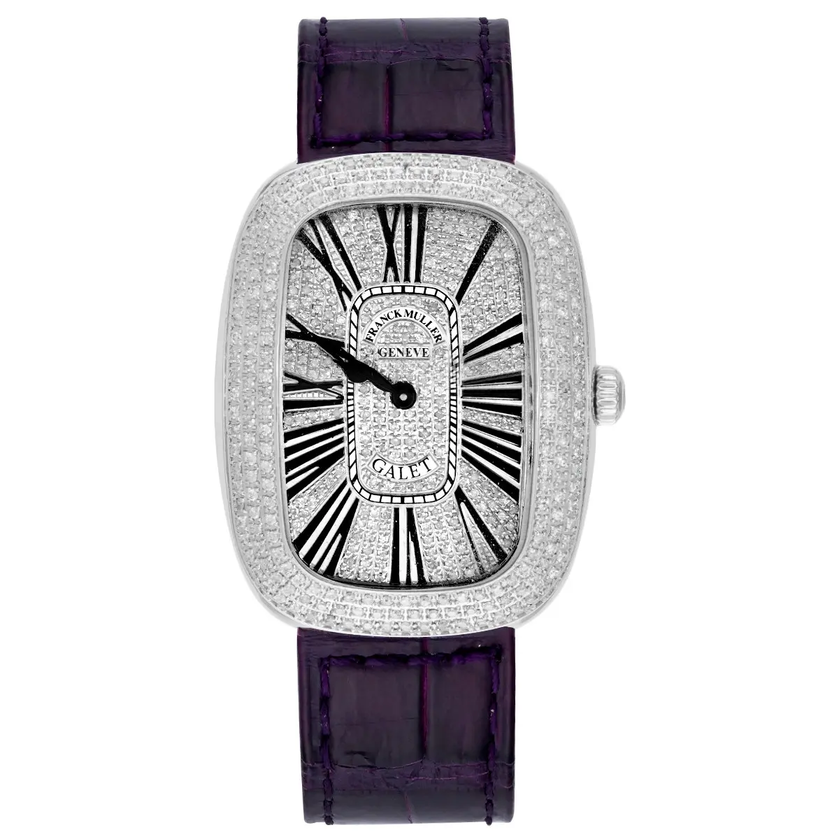 Franck Muller 3002 Full Diamond Paved Dial Ladies Watch Stainless Steel, Quartz Movement, 34mm 2025 WHT031903