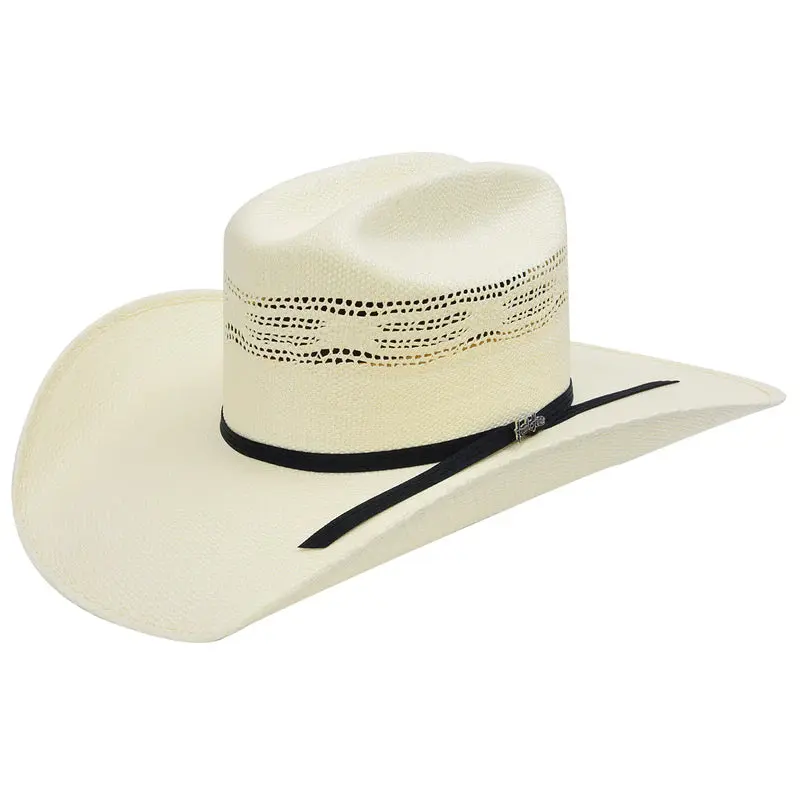 Tombstone Vented Bangora Straw Cowboy Hat - Western Style, Double-Row Open-Weave Vent, Lightweight, Versatile, Rancher Design, Sun Protection, Shaped Straw Hat, Low Crowned, Warm Weather, Breathable, Classic Western Style Hats