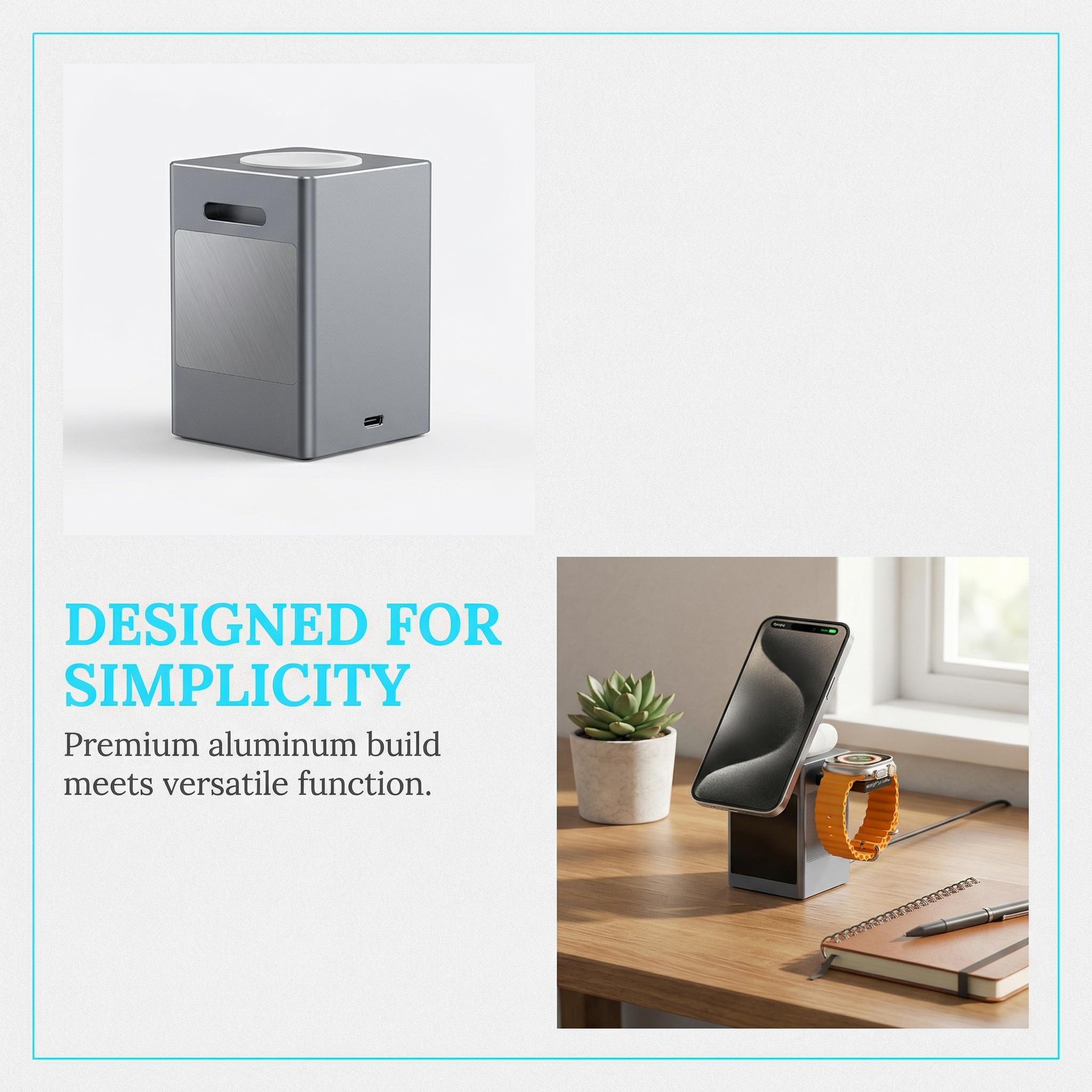 6-in-1 Charging Station for Apple Devices, 15W Magnetic Wireless Charger Stand with Bluetooth Speaker, Digital Alarm Clock, Pixel Display, Compatible with MagSafe iPhone Series, Apple Watch & AirPods - March Madness, Spring Break, World Cup, Easter 6-in-1 Charging Station for Apple Devices, 15W Magnetic Wireless Charger Stand with Bluetooth Speaker, Digital Alarm Clock, Pixel Display, Compatible with MagSafe iPhone Series, Apple Watch & AirPods - March Madness, Spring Break, World Cup, Easter