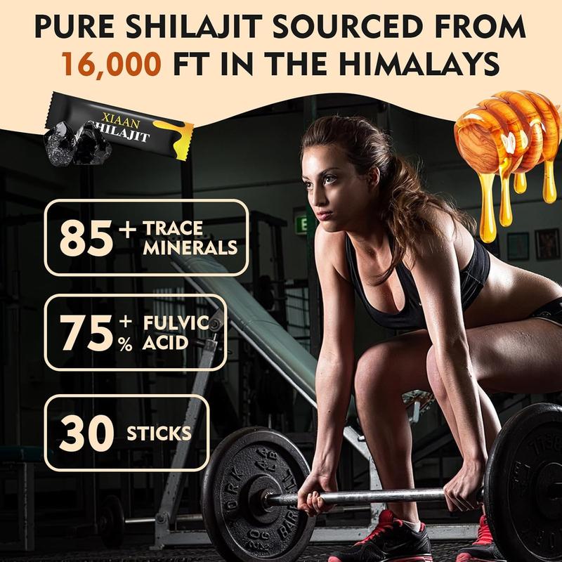 Shilajit Honey Sticks for Men & Women, 30 Ct – Pure Himalayan Blend with 85+ Minerals, 75%+ Fulvic Acid, Energy & Immunity