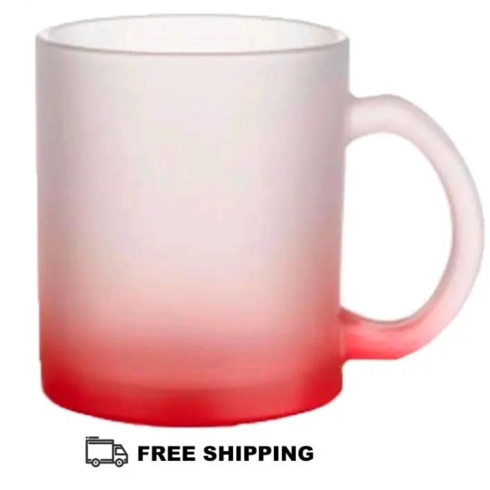 Frost Glass Sublimation Red Coffee Mug Blank