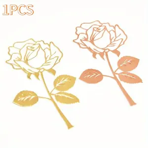 1PC creative leaf vein rose metal bookmark, Chinese style DIY set office gift stationery supplies