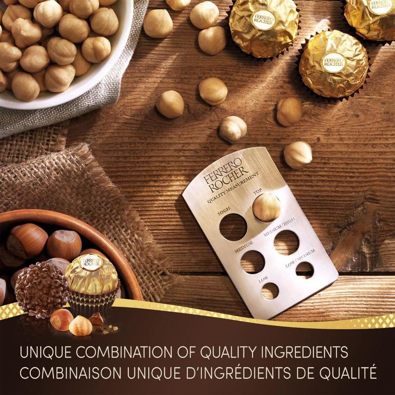 Ferrero Rocher Premium Milk Chocolate Hazelnut 48 Count Gourmet Crunchy Hazelnut Chocolates Gold Wrapped Gift Box for Special Occasions