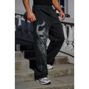 Men's Young Divine Black Sweatpants, Streetwear Style, Hip Hop Sweatpants, Trendy Outdoor Wear Daily Wear For Men, Designer Clothing, Gift for him for her, Birthday's gift