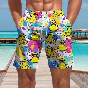 Men's beach pants Hawaiian vacation surf shorts Little yellow duck print drawstring with intranet shorts swimsuit