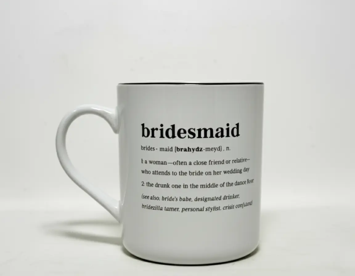 Bridesmaid Ceramic Mug 20oz (1pk) – Large Coffee Tea Cup, Fun Definition Print, Microwave & Dishwasher Safe