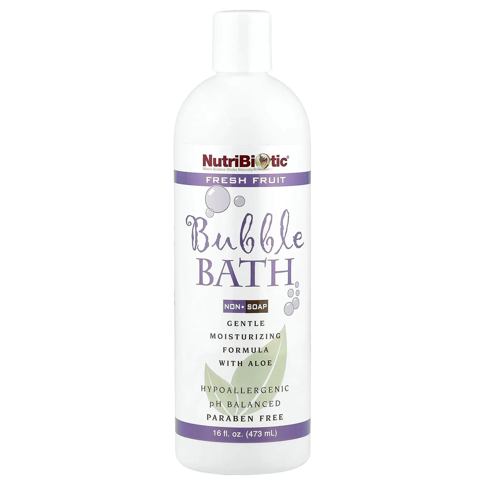 NutriBiotic Bubble Bath, Non-Soap, Fresh Fruit, 16 fl oz (473 ml)