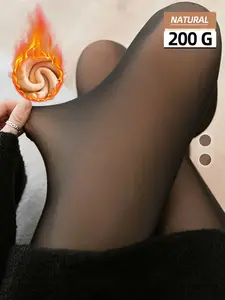 Women's Fashion Warm Sheer Smooth Skin Tone Tight Leggings, 1 Pair, Casual Style, All Seasons, Comfortable and Stylish, Underwear