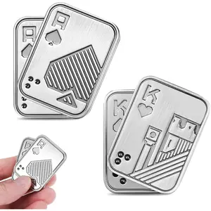 Metal Fidget Toys, Magnetic Fidget Slider for Adults, EDC Poker Push Card ,Relieve Stress ADHD & Anxiety, Break Bad Habits, Cool Gadget Office Desk Toy, Gift for Boyfriend, Husband and Father